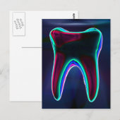 Blue Glowing Tooth Dental Art Briefkaart (Voorkant / Achterkant)