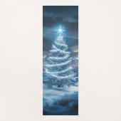 Blue Glowing Winter Night Christmas Tree Yogamat (Voorkant)