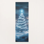 Blue Glowing Winter Night Christmas Tree Yogamat (Achterkant)