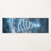 Blue Glowing Winter Night Christmas Tree Yogamat (Voorkant (horizontaal))