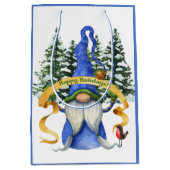 Blue Gnome Holiday wil Medium Cadeauzakje (Voorkant)