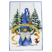 Blue Gnome Holiday wil Medium Cadeauzakje (Achterkant)