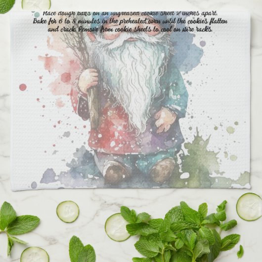 Blue Gnome kerstboom Recipskeepomwille Theedoek (Gevouwen)