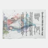 Blue Gnome kerstboom Recipskeepomwille Theedoek (Horizontaal)