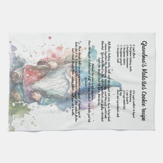 Blue Gnome kerstboom Recipskeepomwille Theedoek (Horizontaal)