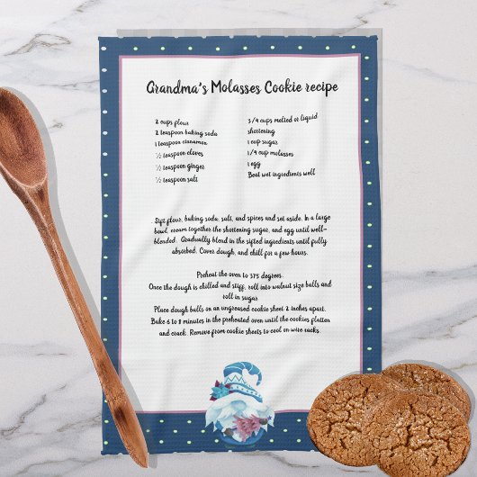 Blue Gnome kerstboom Recipskeepomwille Theedoek