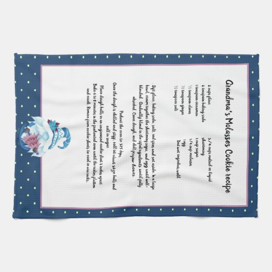 Blue Gnome kerstboom Recipskeepomwille Theedoek (Horizontaal)