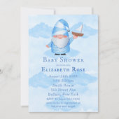 Blue Gnome Sailboat Cloud Baby Shower-uitnodiginge (Voorkant)