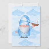 Blue Gnome Sailboat Cloud Baby Shower-uitnodiginge (Achterkant)
