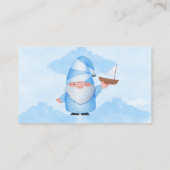 Blue Gnome Sailboat Clouds Baby Diaper Raffle Visitekaartje (Achterkant)