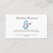 Blue Gnome Sailboat Clouds Baby Diaper Raffle Visitekaartje (Voorkant)