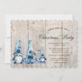 Blue Gnomes Wood kerstparty Kaart (Voorkant)