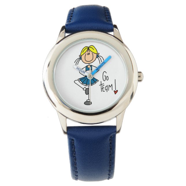 Blue Go Team Cheerleader Horloge (Voorkant)