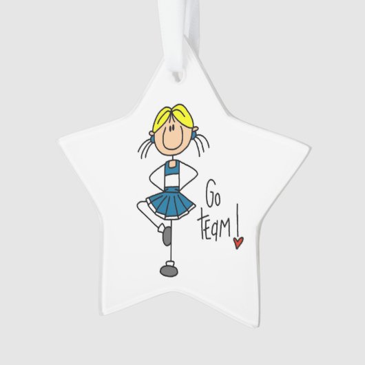 Blue Go Team Cheerleader Ornament (voorkant)