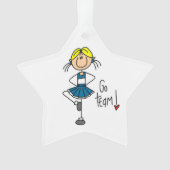 Blue Go Team Cheerleader Ornament (voorkant)