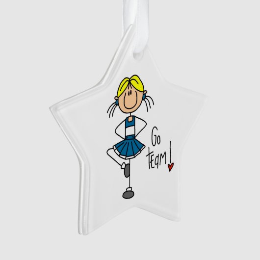 Blue Go Team Cheerleader Ornament (voorkant)
