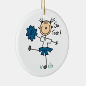Blue Go Team Cheerleader T-shirts en cadeautjes Keramisch Ornament (Rechts)