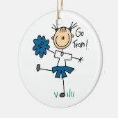 Blue Go Team Cheerleader T-shirts en cadeautjes Keramisch Ornament (Links)