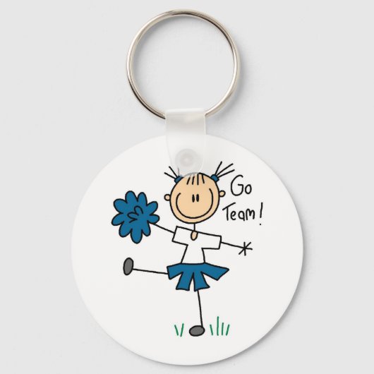 Blue Go Team Cheerleader T-shirts en cadeautjes Sleutelhanger (Voorkant)