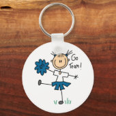 Blue Go Team Cheerleader T-shirts en cadeautjes Sleutelhanger (Voorkant)