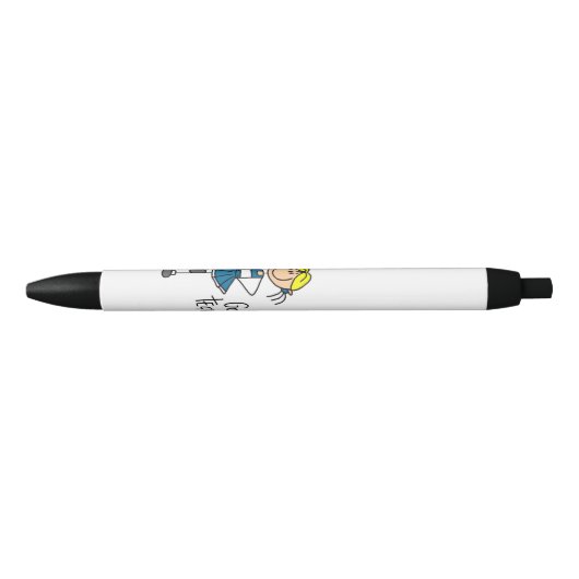 Blue Go Team Cheerleader Zwarte Inkt Pen (Voorkant)