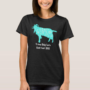 Blue Goat Baby Here 2015 Vrouwen Moederschap T-shi T-shirt