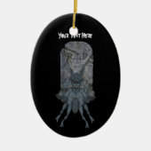 Blue Goblin Tombstone Halloween Ornament (Voorkant)