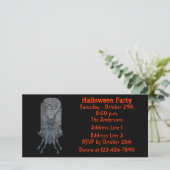 Blue Goblin Tombstone Halloween Party Invite (Staand voorkant)