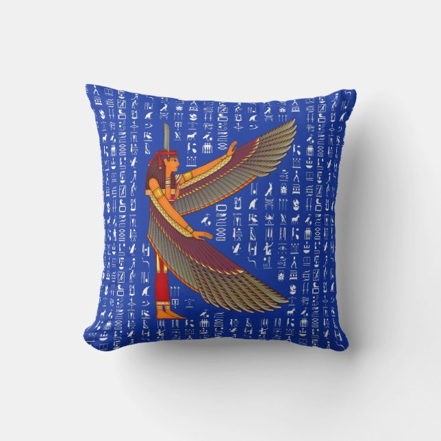 Blue Goddess Maat Sierkussen (Voorkant)