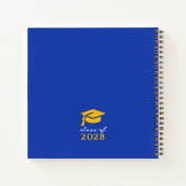 Blue & Gold 3 Foto Afstuderen Guestbook Notitieboek (Achterkant)