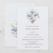 Blue Gold 3D Flowers  Kaart (Voorkant / Achterkant)