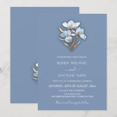 Blue Gold 3D Flowers  Kaart (Voorkant / Achterkant)