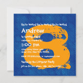 BLUE GOLD 8th Birthday Party 8 Year Old V11C Kaart (Achterkant)