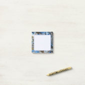 Blue Gold Abstract 3D-effect Aangepast 3x3 Post-it® Notes (Op bureau)