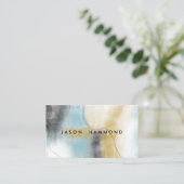 Blue Gold Abstract Art, aangepast Visitekaartje (Staand voorkant)