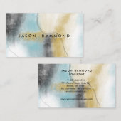 Blue Gold Abstract Art, aangepast Visitekaartje (Voorkant / Achterkant)