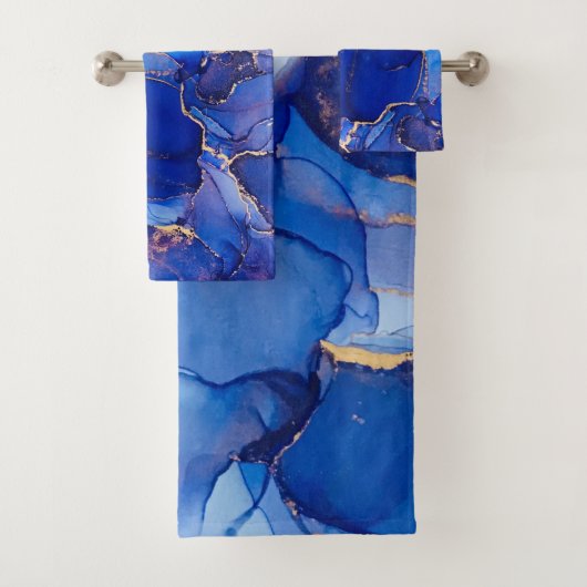 Blue Gold Abstract  Bad Handdoek (Insitu)
