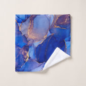 Blue Gold Abstract  Bad Handdoek (Wasdoekje)