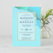 Blue Gold Abstract Ongelooflijk Begrotingshuwelijk Kaart (Staand voorkant)