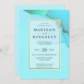 Blue Gold Abstract Ongelooflijk Begrotingshuwelijk Kaart (Voorkant / Achterkant)