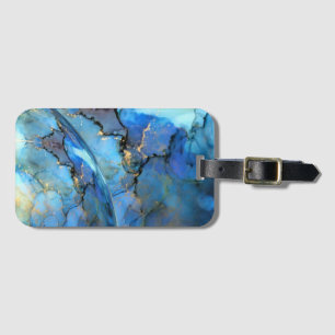 blue gold abstracte scifi orbb bagagelabel