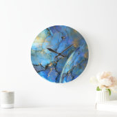 blue gold abstracte scifi orbb grote klok (Huis)