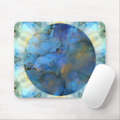 blue gold abstracte scifi orbb muismat (Met muis)