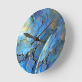 blue gold abstracte scifi orbb ronde klok (Hoek)