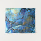 blue gold abstracte scifi orbb wandkleed (Voorkant (horizontaal))