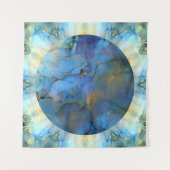 blue gold abstracte scifi orbb wandkleed (Voorkant)