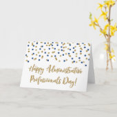 Blue Gold Administratieve Professionals Day Kaart (Gele Bloem)