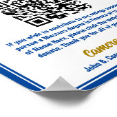 Blue Gold Afstuderen College Fund QR-code Poster (Hoek)