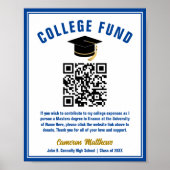 Blue Gold Afstuderen College Fund QR-code Poster (Voorkant)