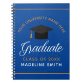 Blue Gold Afstuderen Custom Class of 2023 Afstuder Notitieboek (Voorkant)